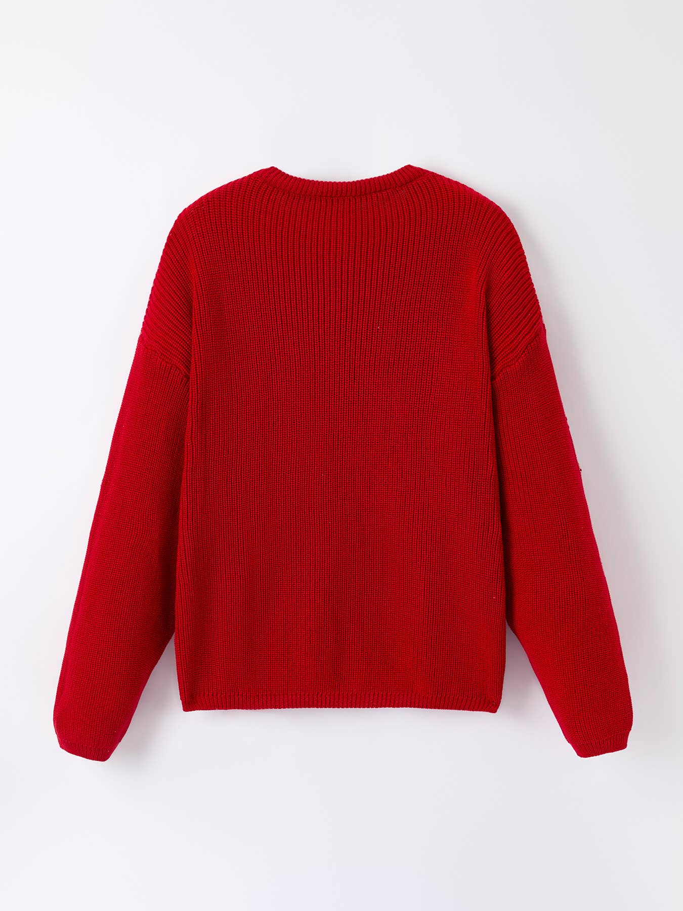 Winter Christmas Red "merry" Pullover Sweater