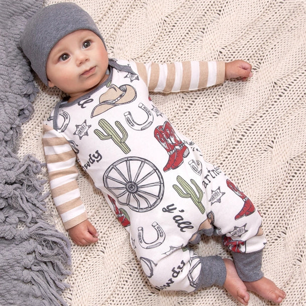 Boy's Howdy Partner Bamboo Romper