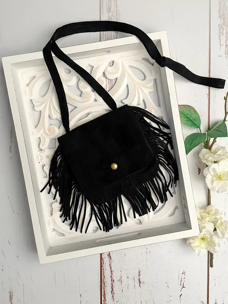 PurseBlack Boho Fringe Crossbody Flap For Girls