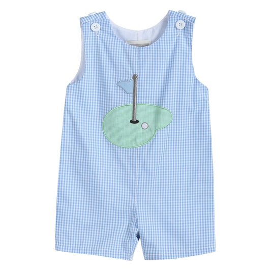 Boys Blue Gingham Golf Hole Shortall