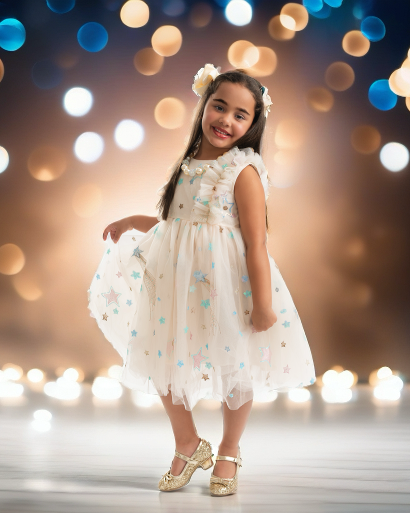 *RESTOCKED*Cream Tulle Star Dress | Birthday Dress