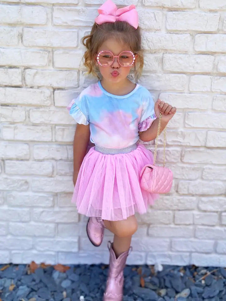 Girls Cotton Candy Tutu Skirt Set