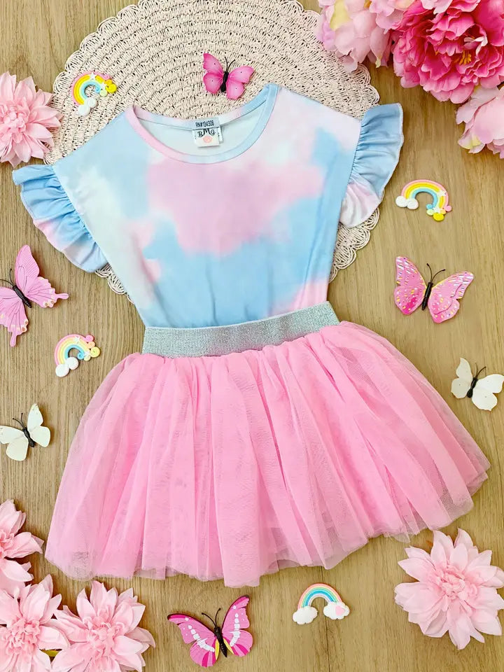 Girls Cotton Candy Tutu Skirt Set