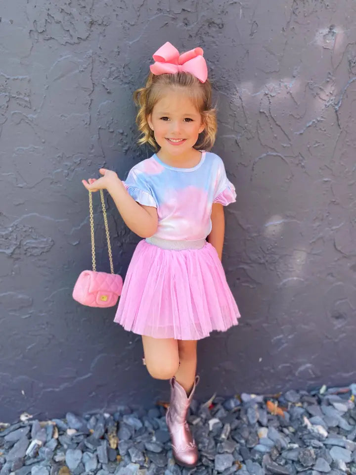 Girls Cotton Candy Tutu Skirt Set