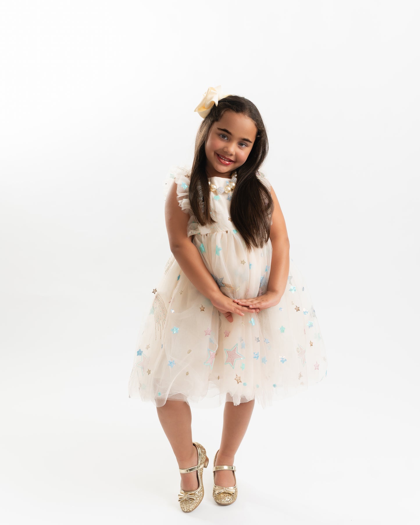 *RESTOCKED*Cream Tulle Star Dress | Birthday Dress