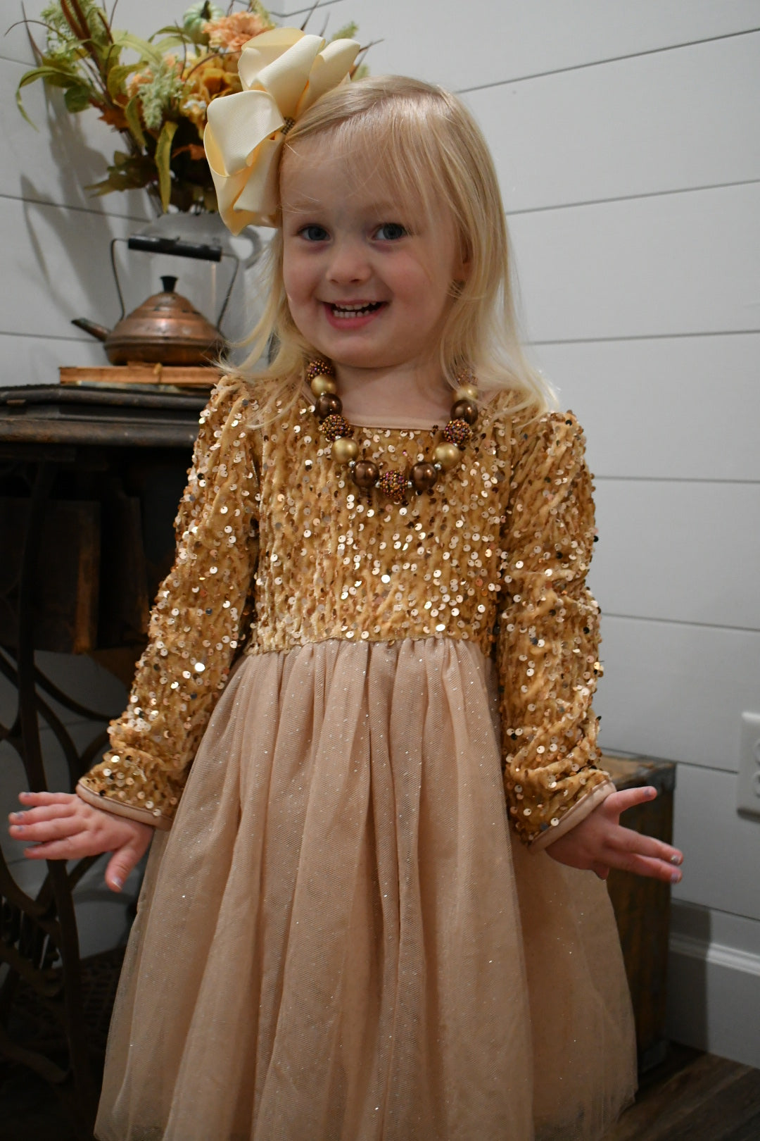 Dress Gold Sequin Party Dress