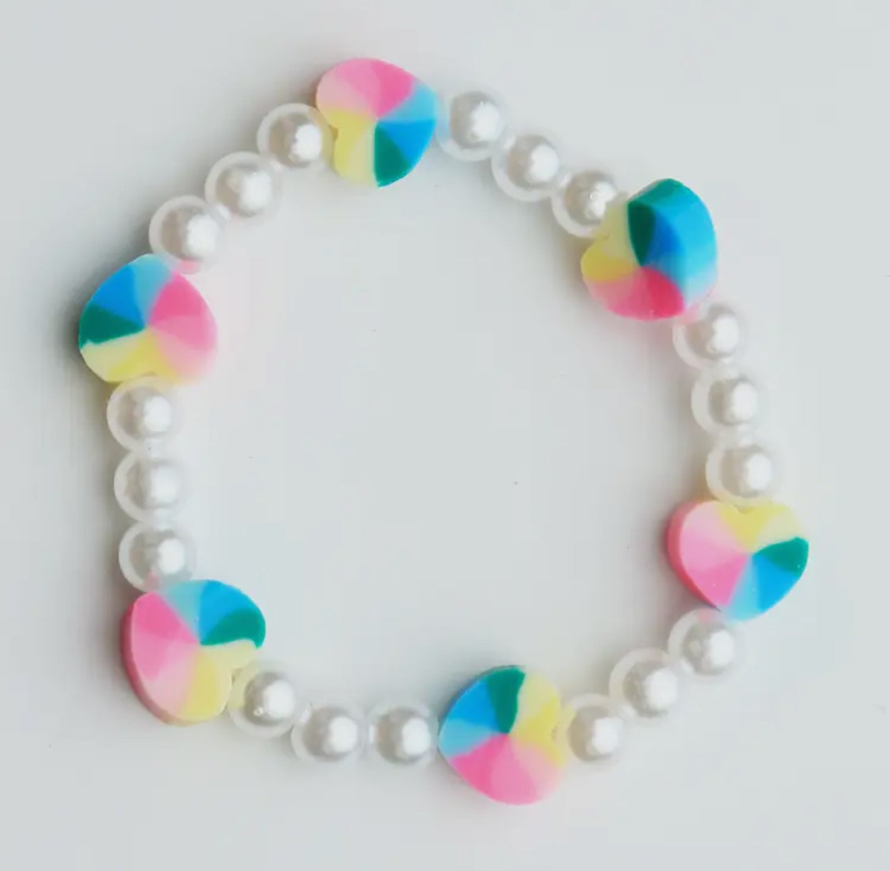 Necklace & Bracelet Tiny Rainbow Ombré Heart Set