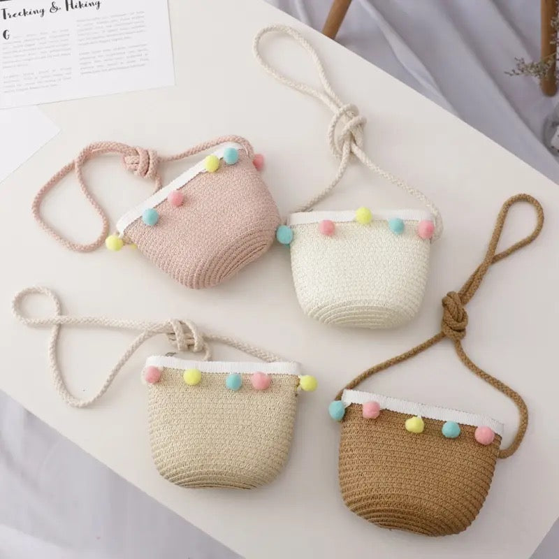 Girls Straw Coin Purse