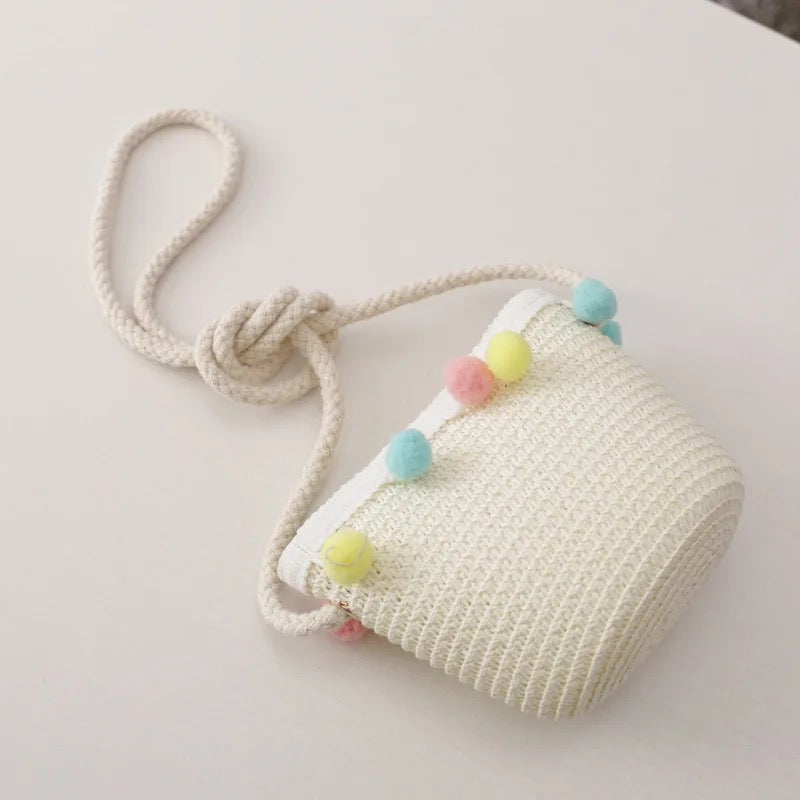 Girls Straw Coin Purse