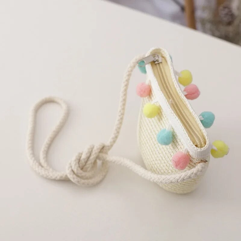 Girls Straw Coin Purse