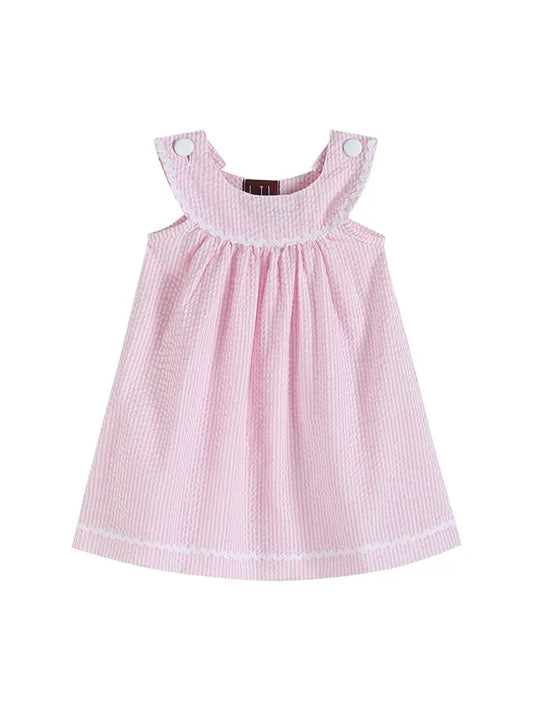 Girls Light Pink Yoke Dress