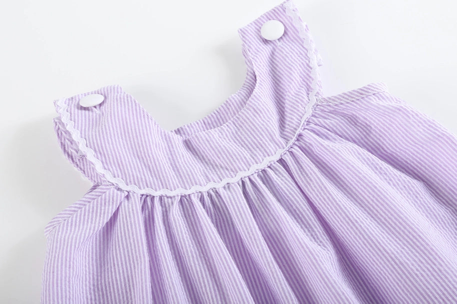 Girls Light Purple Yoke Dress