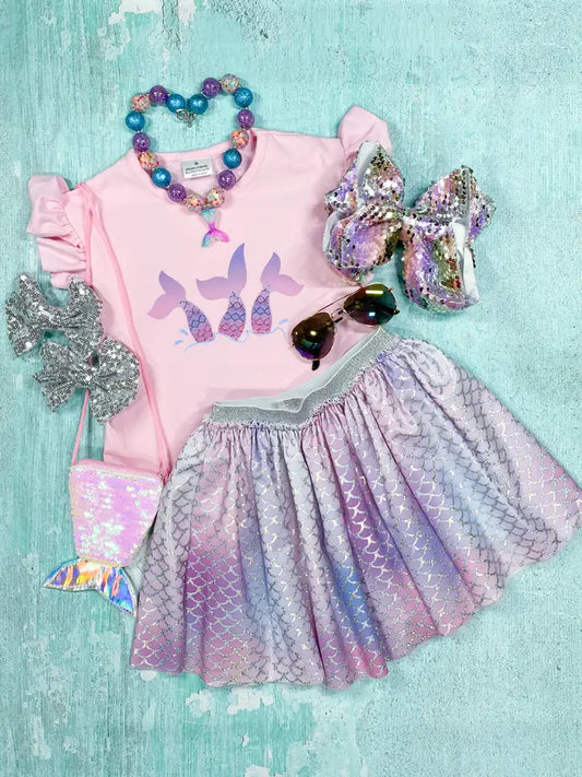 Girls Mermaid Dreams Skirt Set