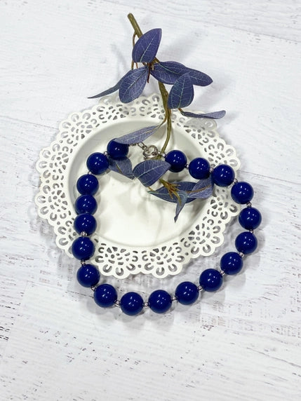 Necklace Navy Blue Bead Necklace