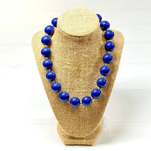 Necklace Navy Blue Bead Necklace