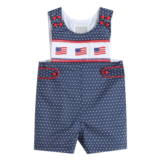 Boys Navy Blue Flag Shortalls