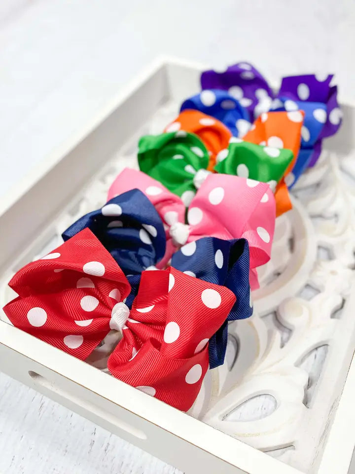 POLKA DOT ALLIGATOR HAIR CLIPS