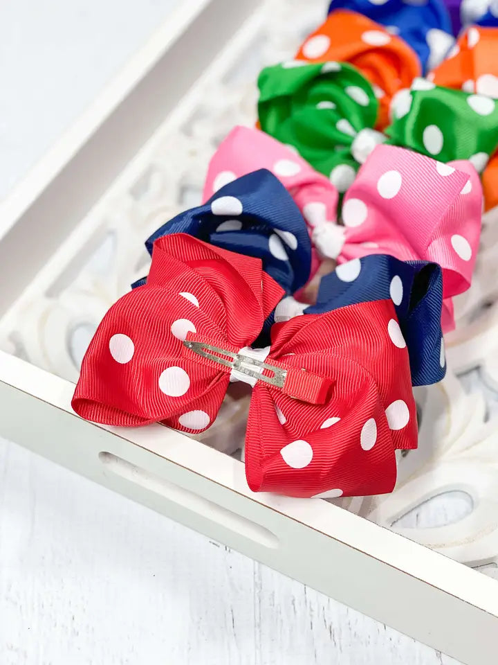 POLKA DOT ALLIGATOR HAIR CLIPS