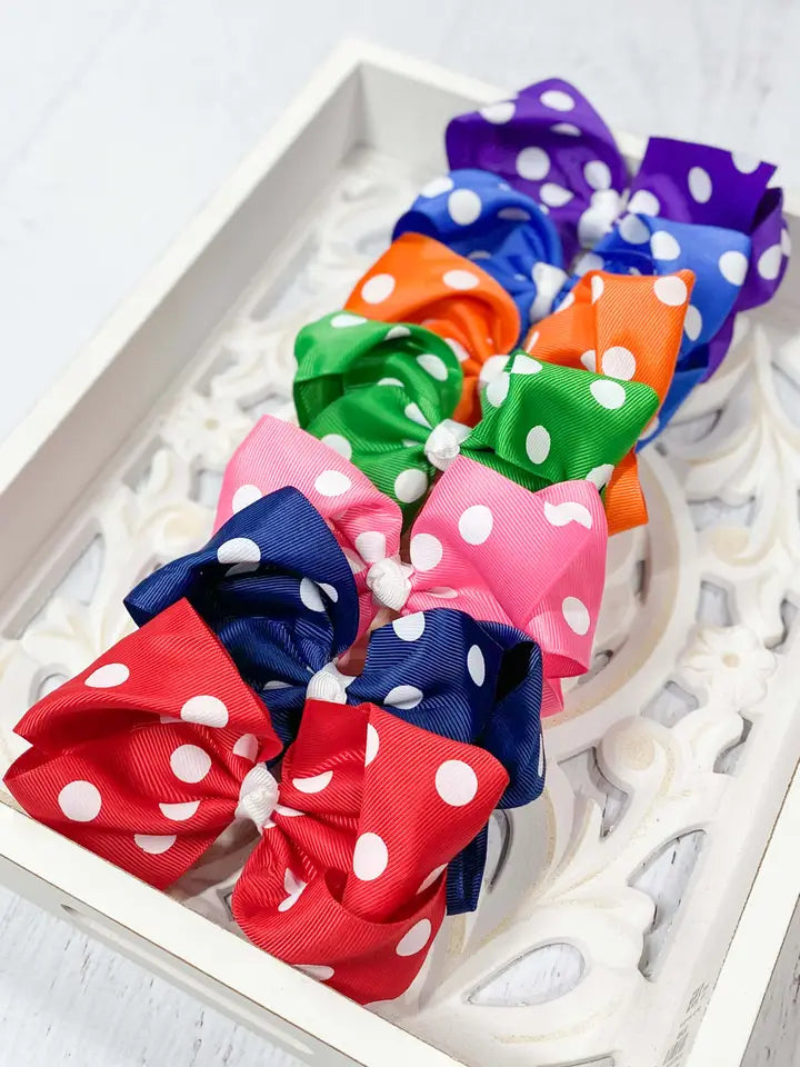 POLKA DOT ALLIGATOR HAIR CLIPS