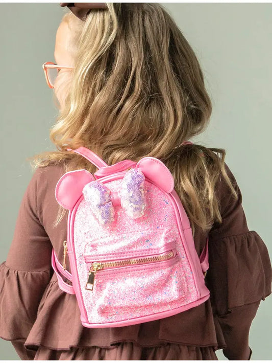 Purse-Sparkly Pink Mouse Backpack