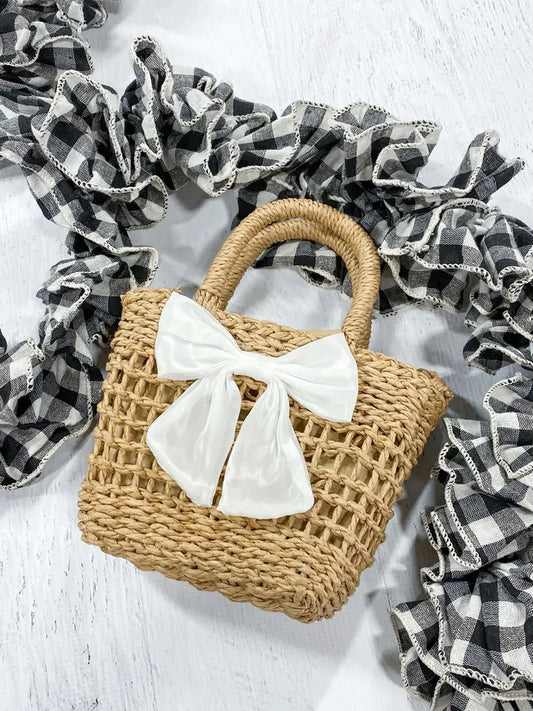 Purse Straw White & Black Option