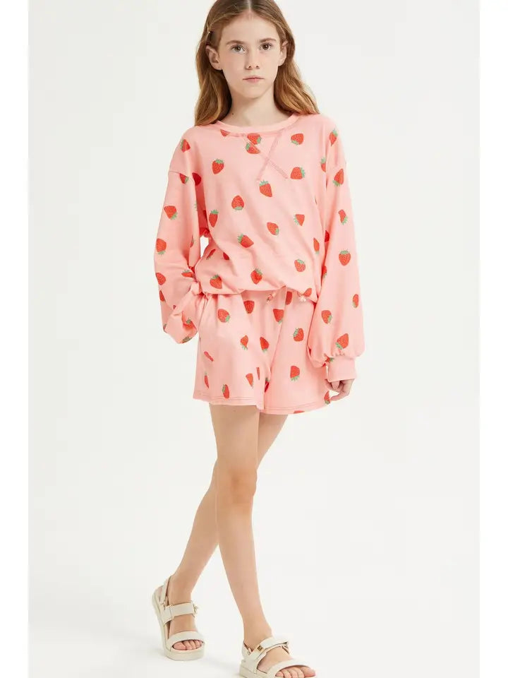 Girls Tween Strawberry Lounge Set