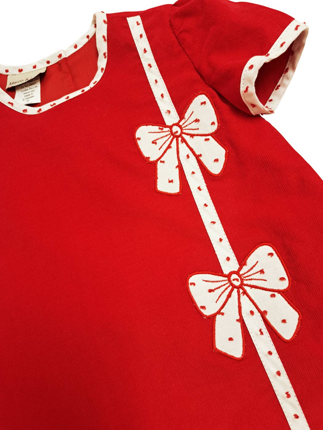 Christmas Red Bows A-line Girl's dress