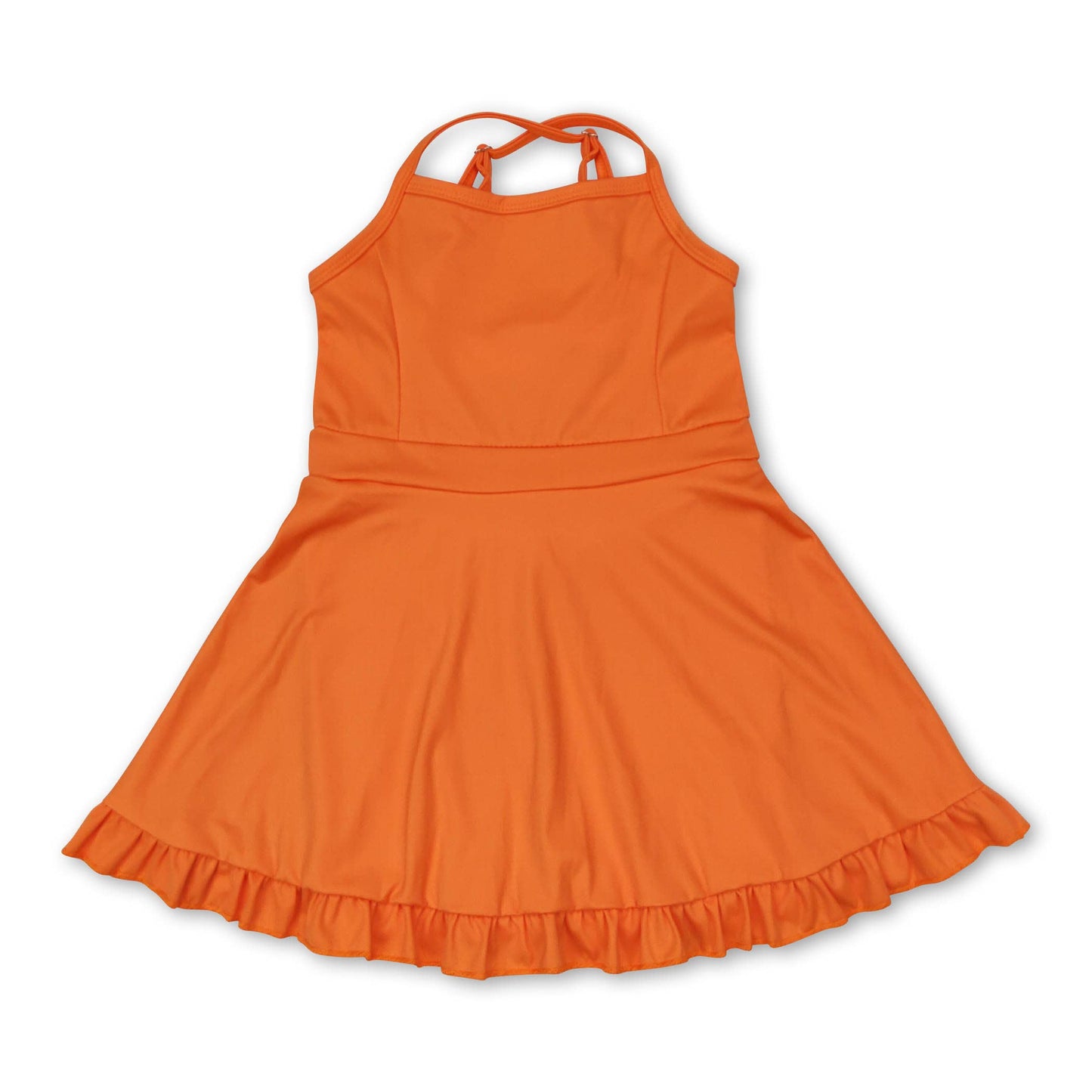 Crisscross straps ruffle girls summer active wear