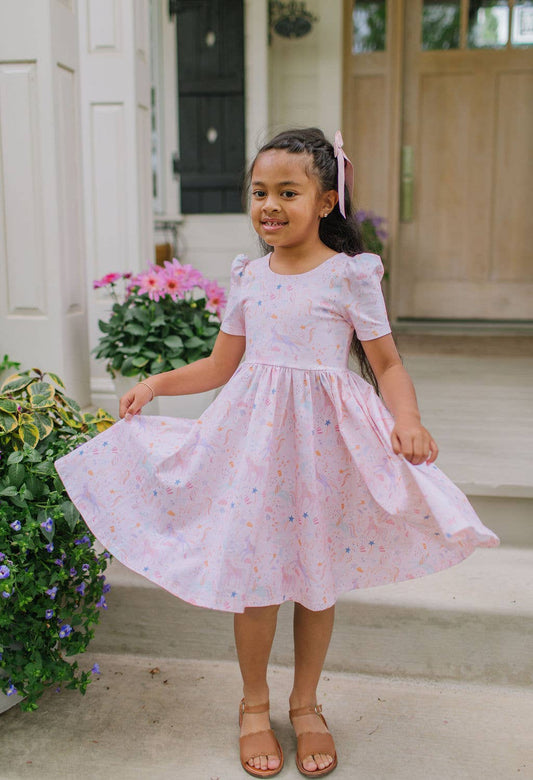 Puff Dress in Dreamy Unicorn