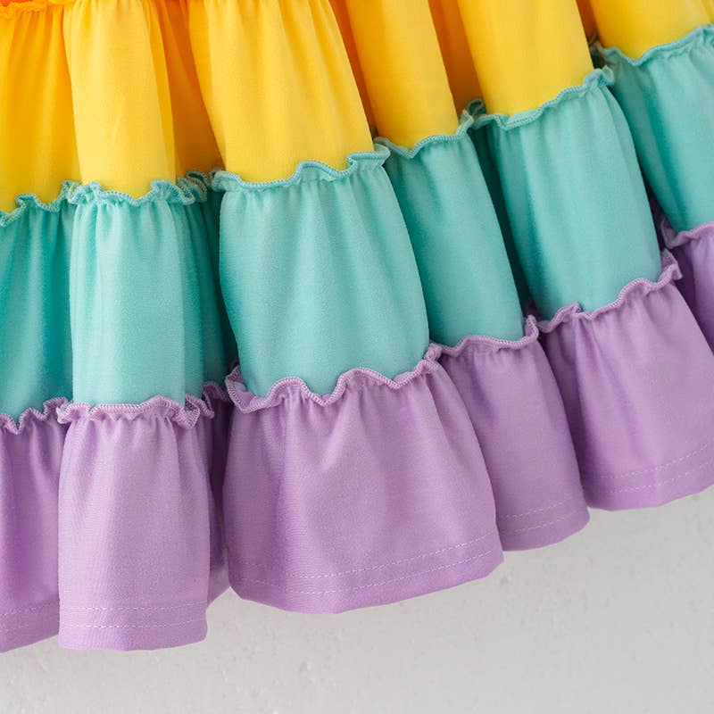 Mommy and Me Summer Colorful Smocking ruffled Dress