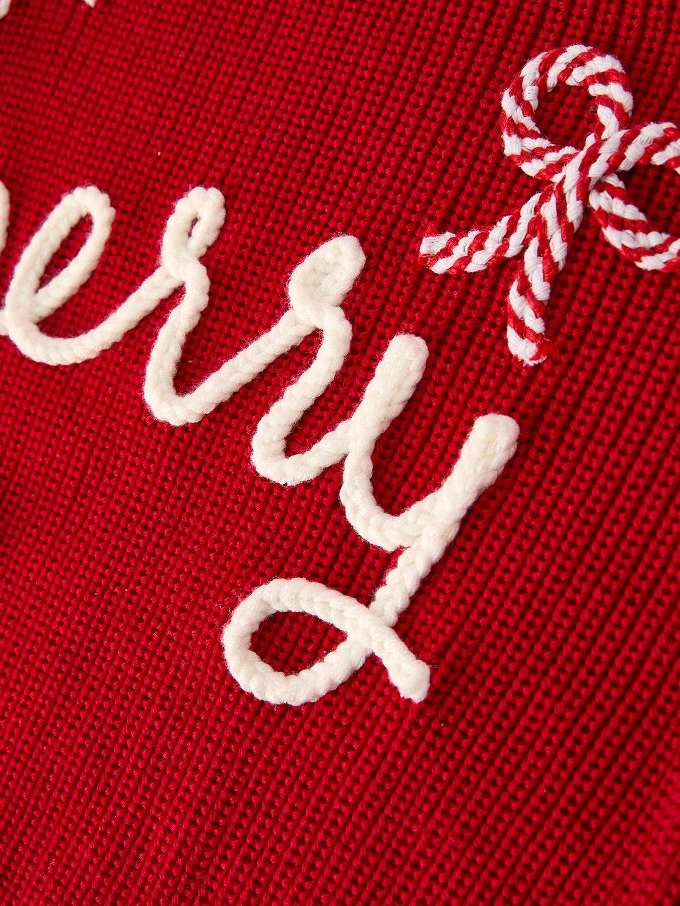 Winter Christmas Red "merry" Pullover Sweater