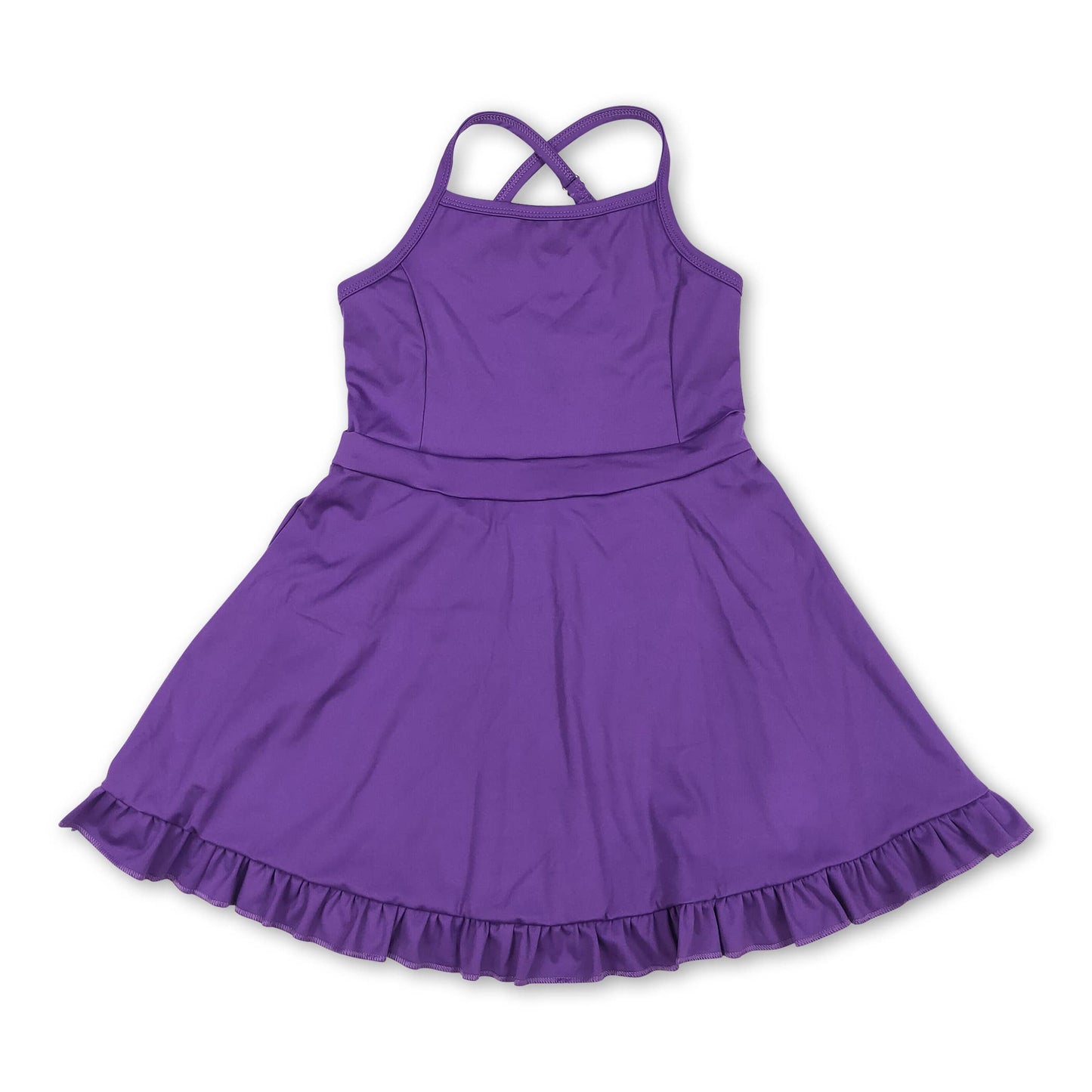 Crisscross straps ruffle girls summer active wear