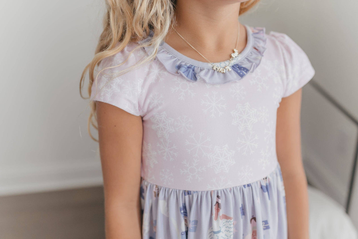 Girls Lavender & Pink Nutcracker Holiday Ruffle Lounge Gown