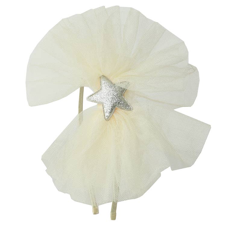 Silver Tulle Star Headband